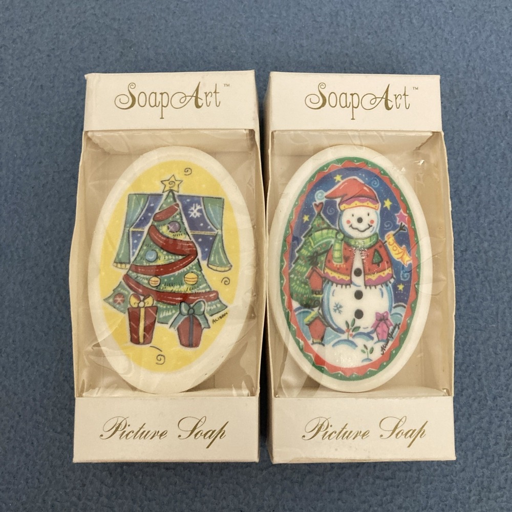 Lasting Impressions Soap Art Christmas‎ Soaps - Tree & Snowman - Set of 2